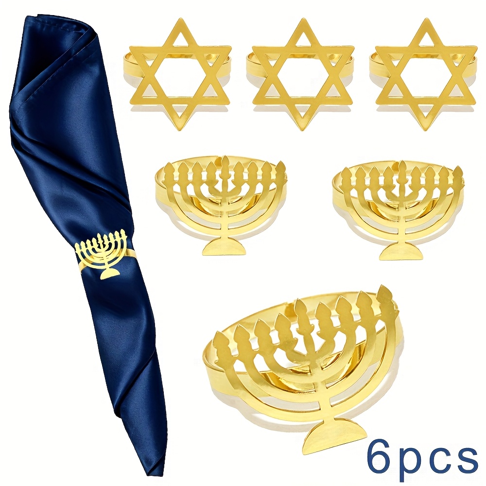 Tables - 6 Buah Cincin Serbet Menorah Hanukkah