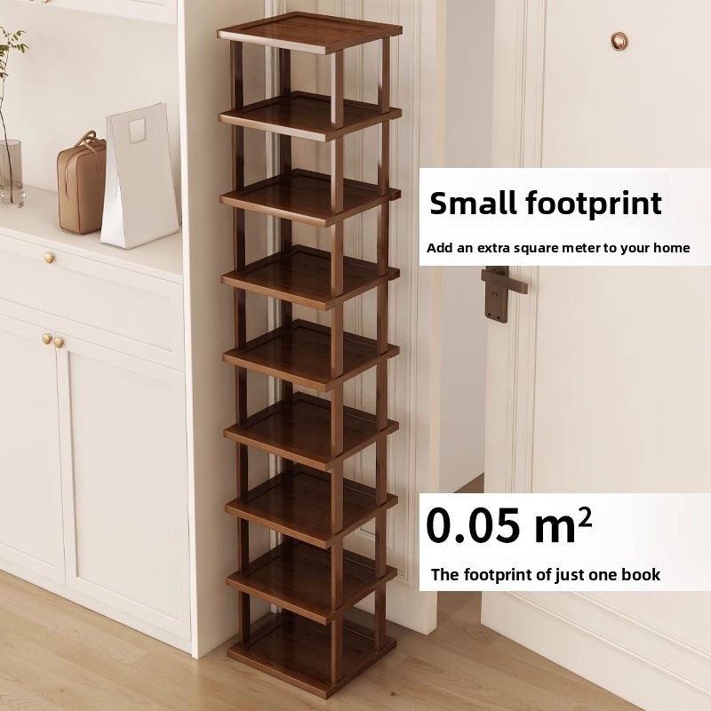 Shoe Rack Cabinet Narrow Entryway - Rak Sepatu Warna Teh untuk Pintu