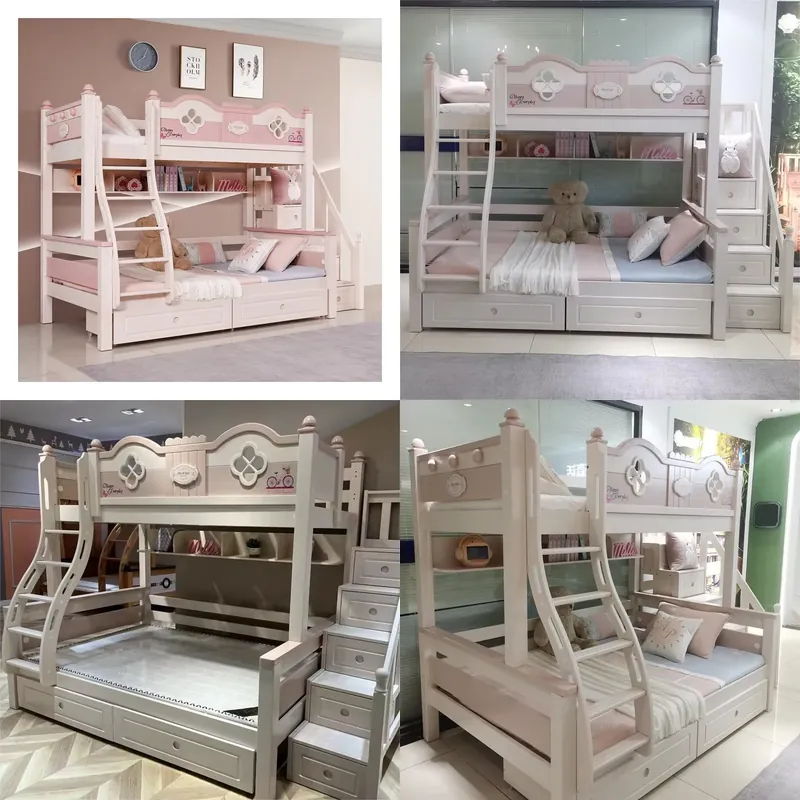Bunk Bed With Stairs And Slide - Tempat Tidur Anak Putri Mewah Modern