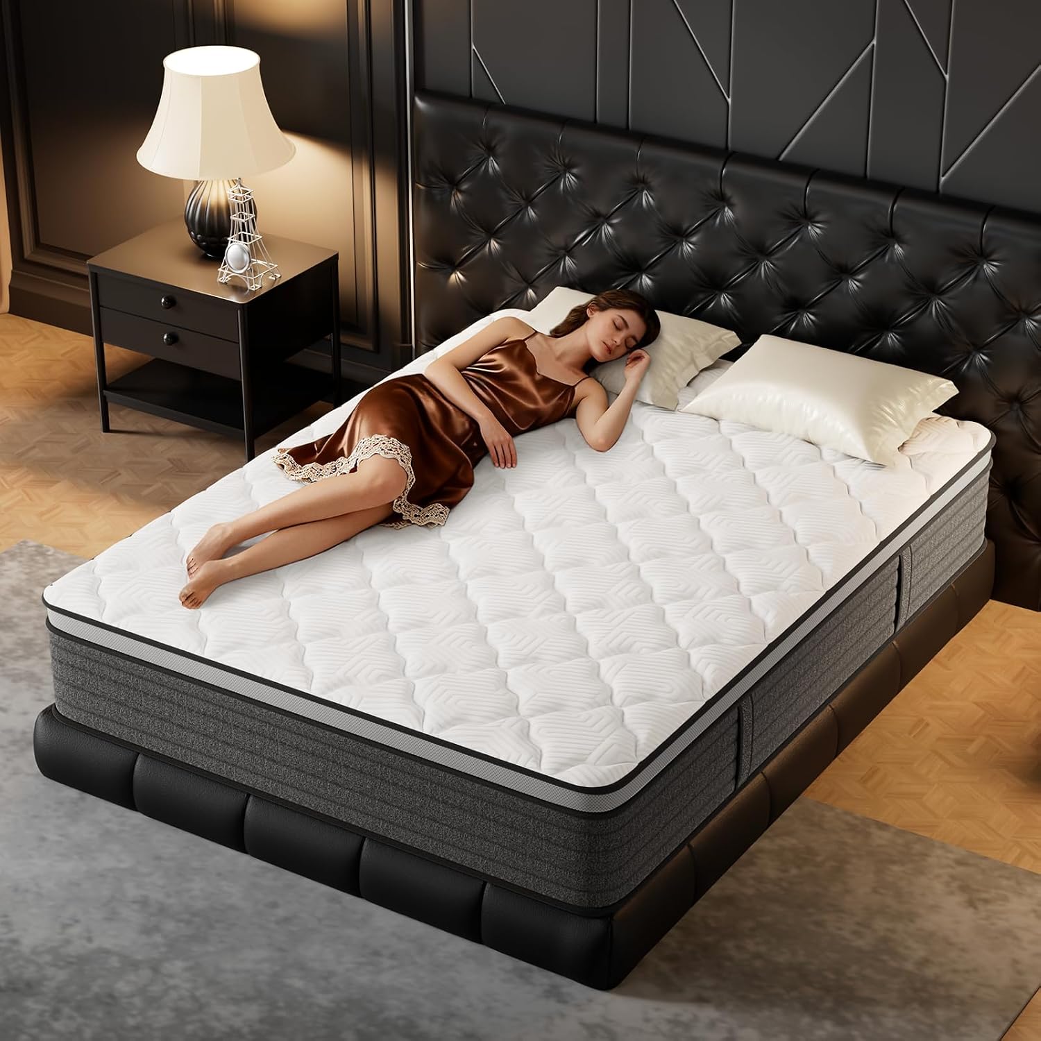 Memory Foam Mattress In A Box Queen - Kasur Queen 12 Inch Hybrid Ukuran