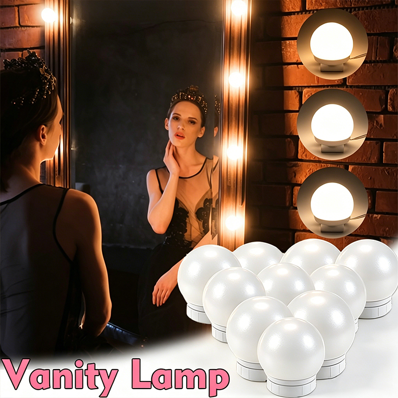 Dressing Table Vanity With Lighted Mirror - 10 Lampu LED untuk Cermin Rias,