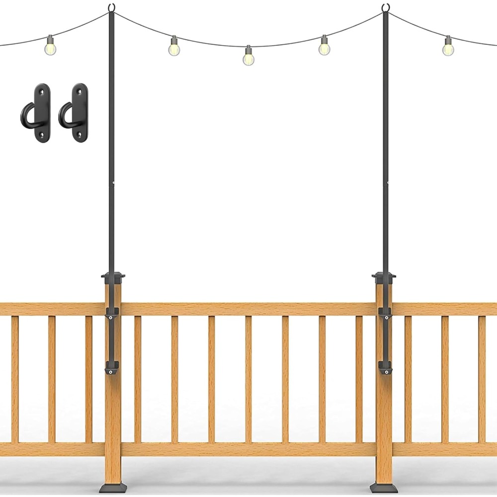 Outdoor Furniture - 2 tiang lampu string - tiang