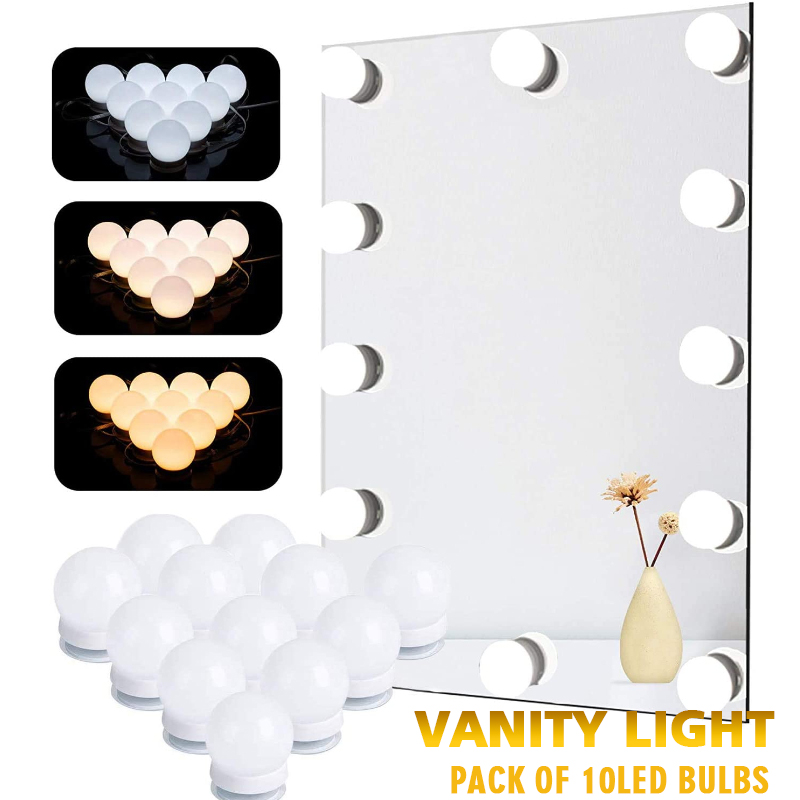 Dressing Table Vanity With Lighted Mirror - Lampu cermin rias LED USB, lampu