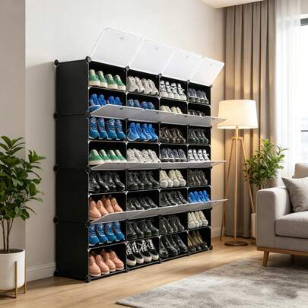 Shoe Rack Cabinet Narrow Entryway - Rak Sepatu Portabel 8 Tingkat untuk