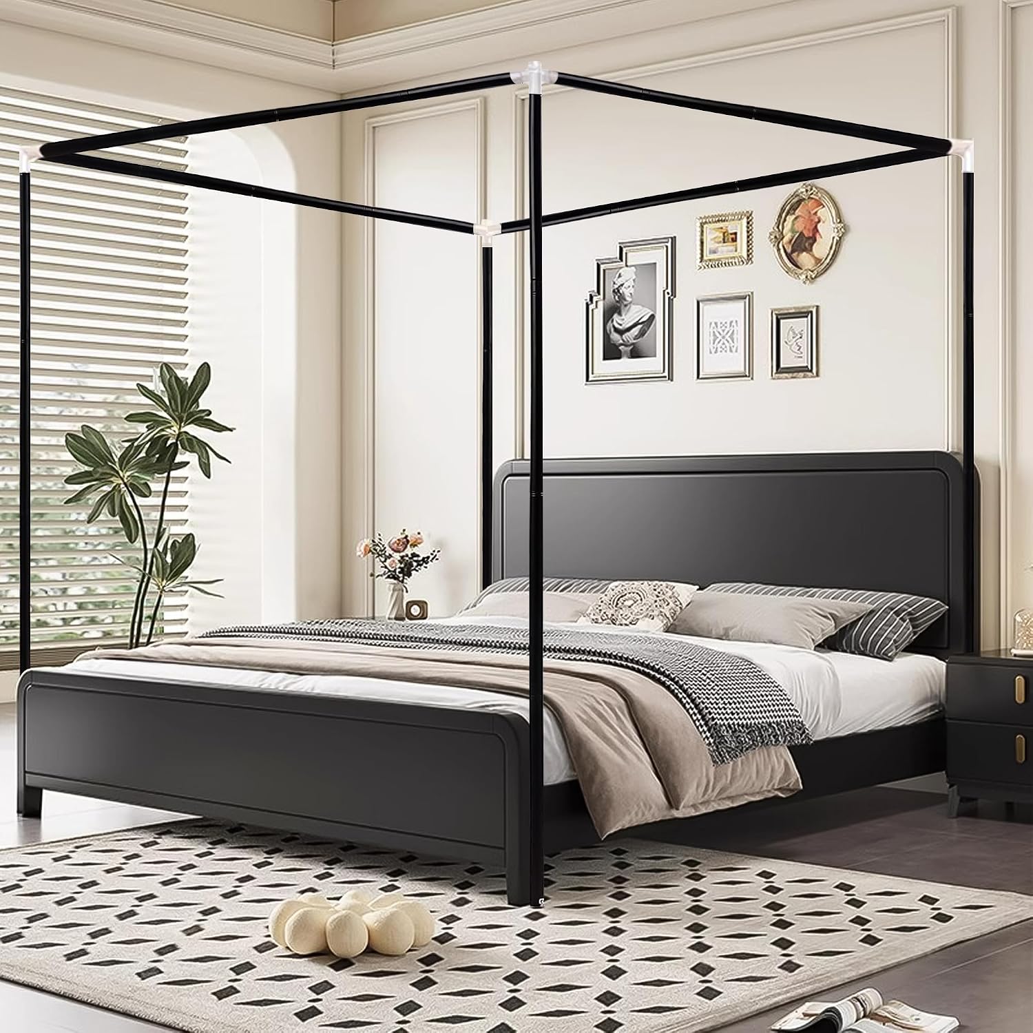 Canopy Bed Frame Metal Queen - Rangka Tempat Tidur Kanopi Stainless Steel