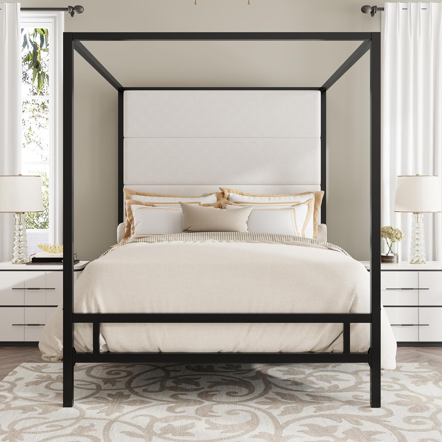 Canopy Bed Frame Metal Queen - Rangka Tempat Tidur Queen Canopy Berbahan