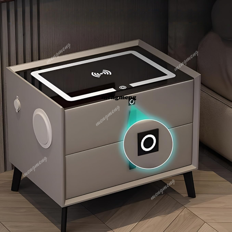 Solid Wood Nightstand 2 Drawers - Meja Nakas Kayu Solid dengan Pengisian