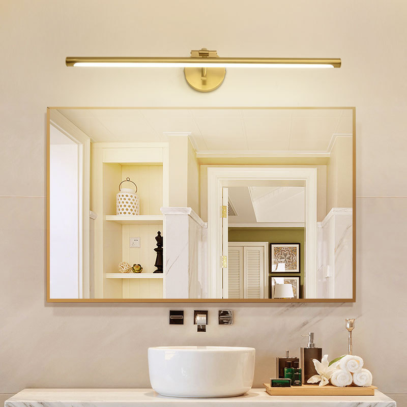 Dressing Table Vanity With Lighted Mirror - Lampu Cermin Kamar Mandi Tembaga, Lampu