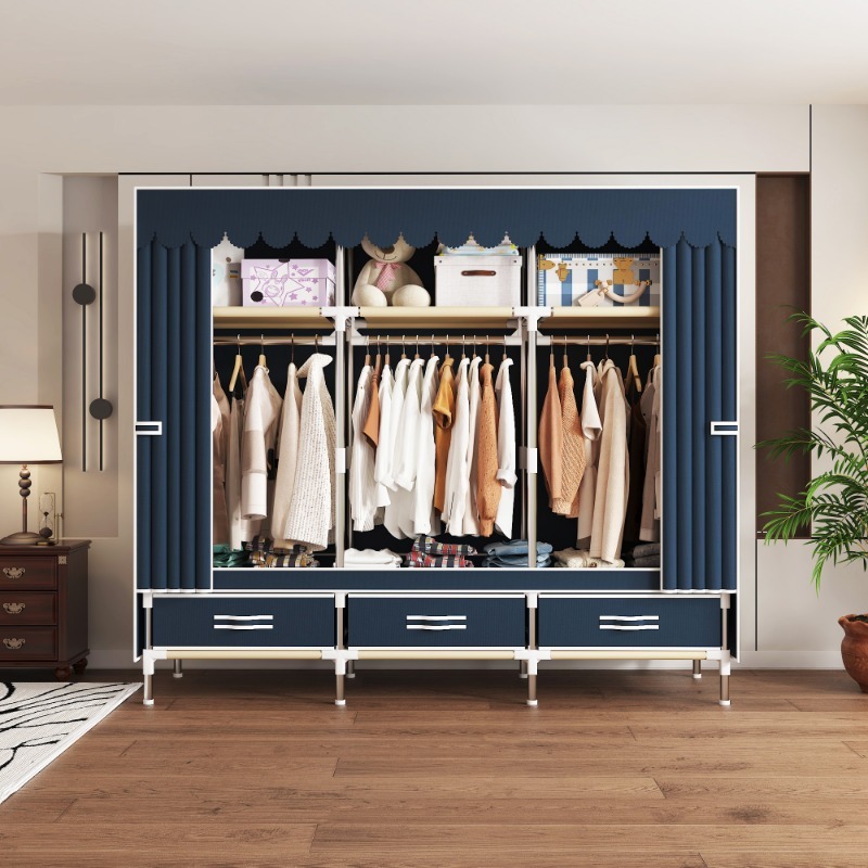 Wardrobe Closet Portable Fabric Cover - Lemari Pakaian Kain 65 Inci dengan