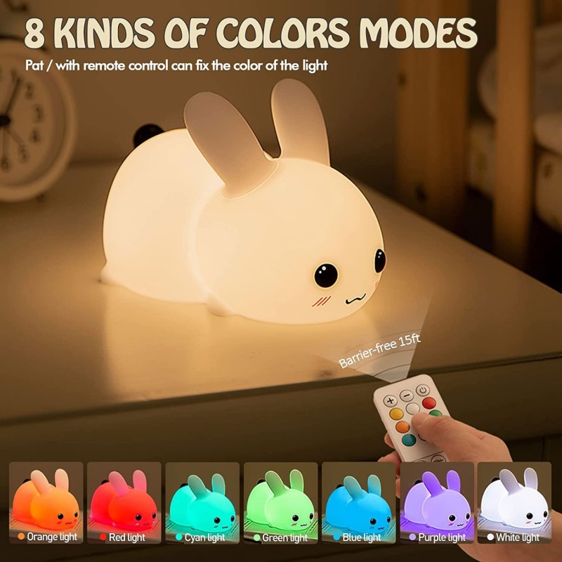 Floating Nightstand With Led Light - Lampu kelinci LED, mainan bayi Remote