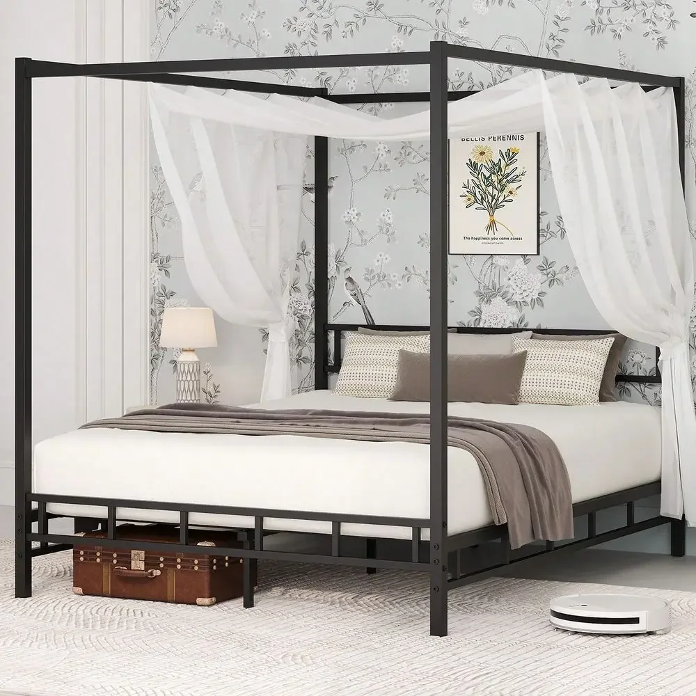 Canopy Bed Frame Metal Queen - Rangka Tempat Tidur Kanopi Logam, Rangka