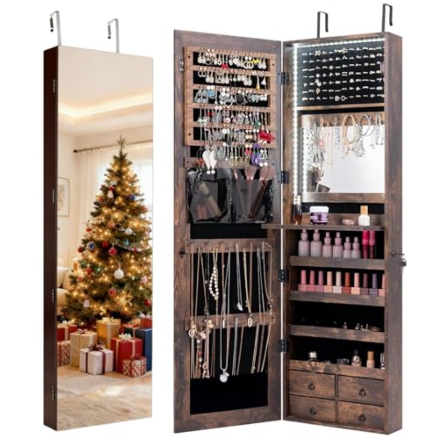 Full Length Mirror Jewelry Armoire - Lemari perhiasan LED 47 untuk kamar