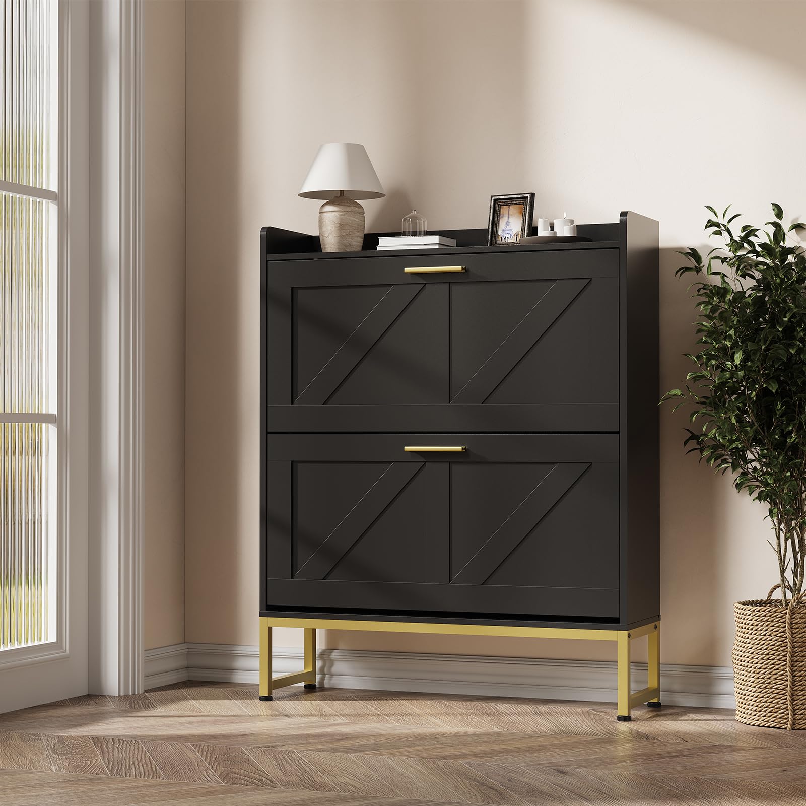 Shoe Rack Cabinet Narrow Entryway - Lemari Sepatu Sempit untuk Pintu Masuk