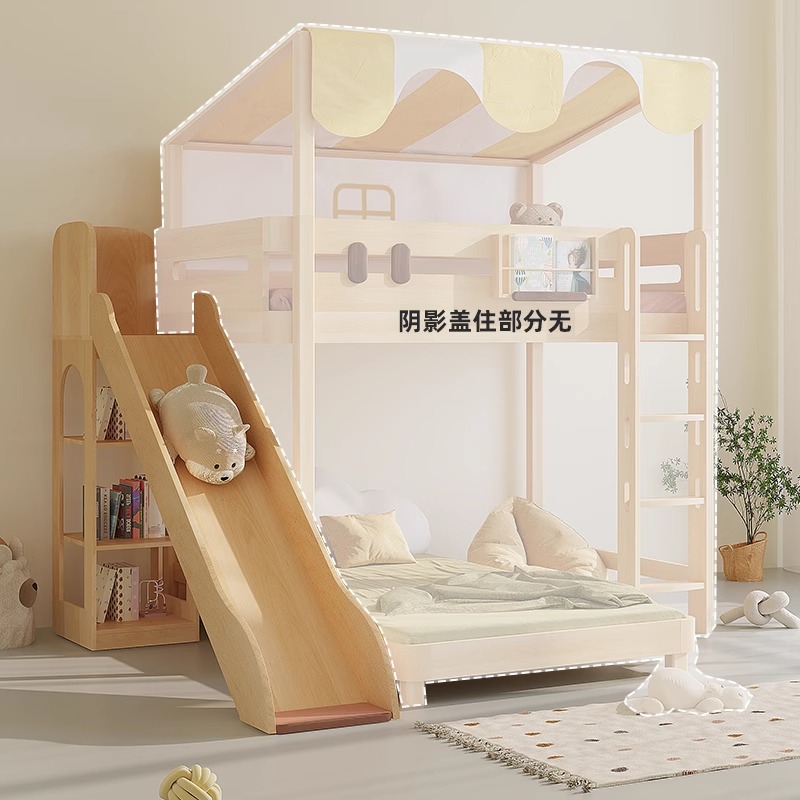 Bunk Bed With Stairs And Slide - Tempat tidur susun dengan perosotan, tempat