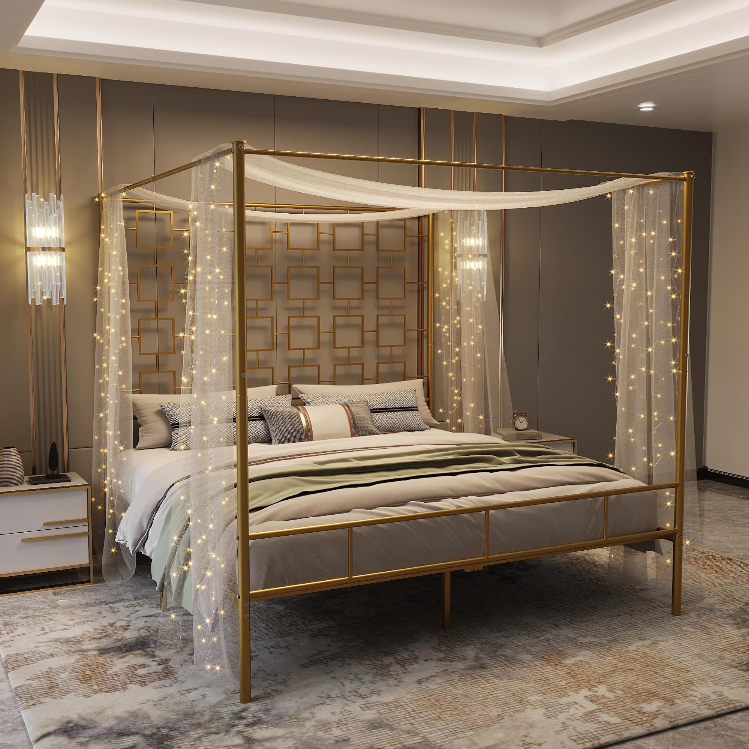 Canopy Bed Frame Metal Queen - Rangka Tempat Tidur Queen Canopy Berbahan