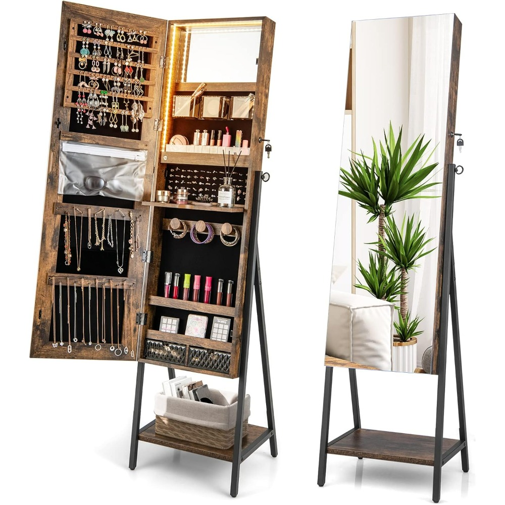 Full Length Mirror Jewelry Armoire - Lemari Perhiasan Berdiri CHARMAID dengan Cermin