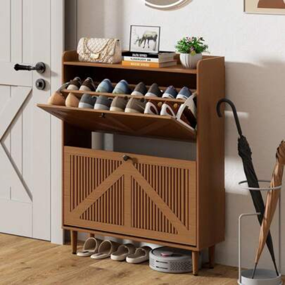 Shoe Rack Cabinet Narrow Entryway - Lemari Penyimpanan Sepatu Sempit 2 Pintu