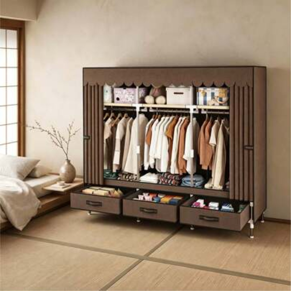 Wardrobe Closet Portable Fabric Cover - Lemari Pakaian Portabel dengan Rangka Baja
