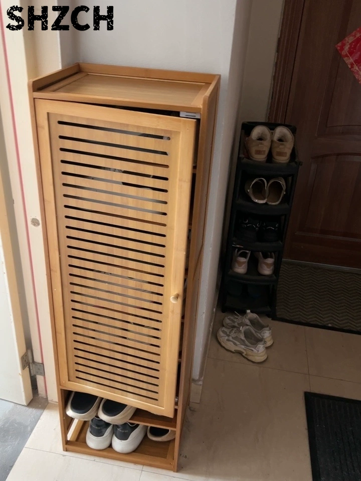 Shoe Rack Cabinet Narrow Entryway - Rak Sepatu Kecil Sempit dengan Pintu,