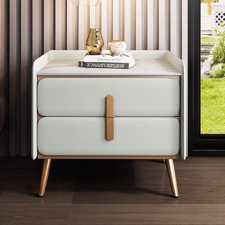 AOLIVIYA Meja Samping Tempat T - Solid Wood Nightstand 2 Drawers ulasan dan harga