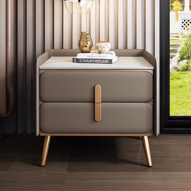 AOLIVIYA Meja Samping Tempat T - Solid Wood Nightstand 2 Drawers ulasan dan harga