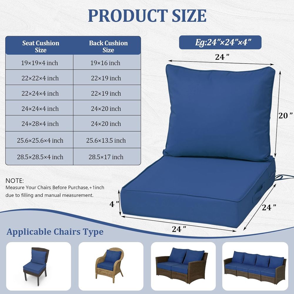 Set 4 Bantalan Kursi Dalam Rua - Outdoor Furniture ulasan dan harga