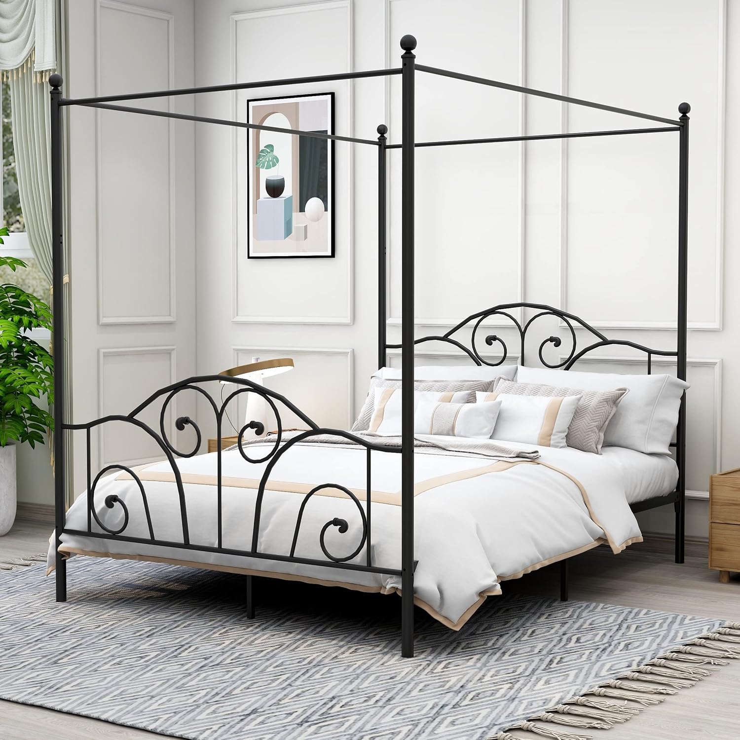 Rangka Tempat Tidur Kanopi Log - Canopy Bed Frame Metal Queen ulasan dan harga