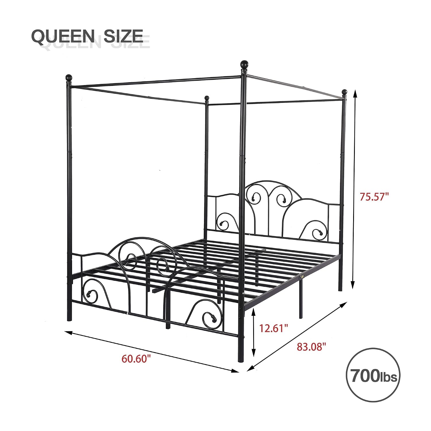 Rangka Tempat Tidur Kanopi Log - Canopy Bed Frame Metal Queen ulasan dan harga