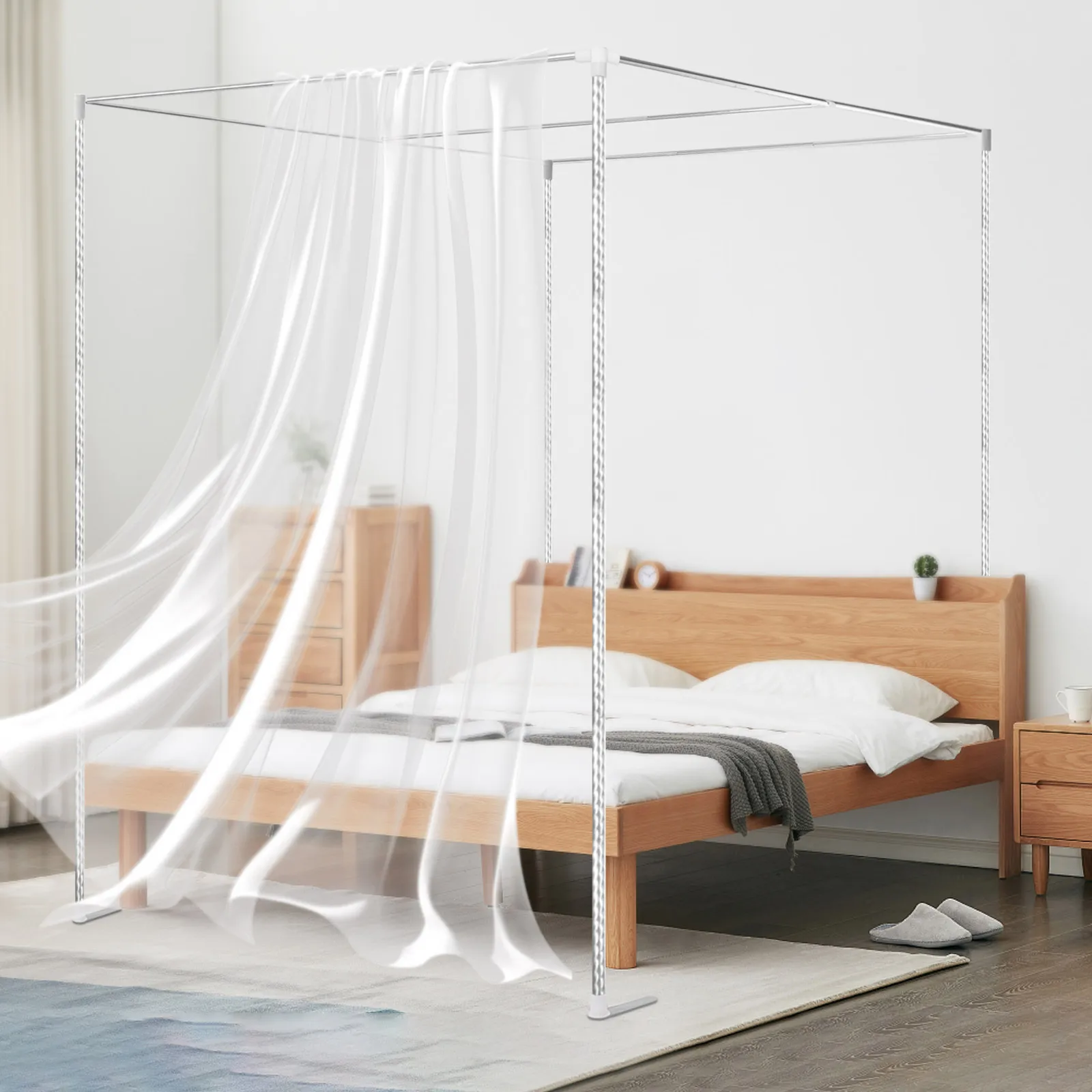Rangka Kanopi Tempat Tidur 4 S - Canopy Bed Frame Metal Queen ulasan dan harga