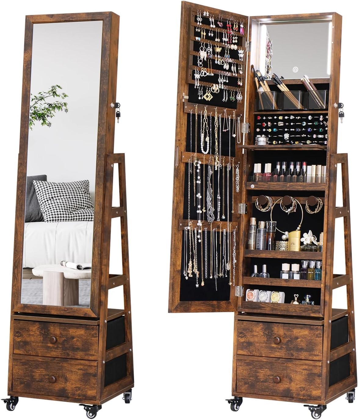 Cermin rias putar untuk lemari - Full Length Mirror Jewelry Armoire ulasan dan harga