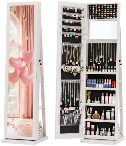 Lemari Perhiasan 4-In-1, Lemar - Full Length Mirror Jewelry Armoire ulasan dan harga