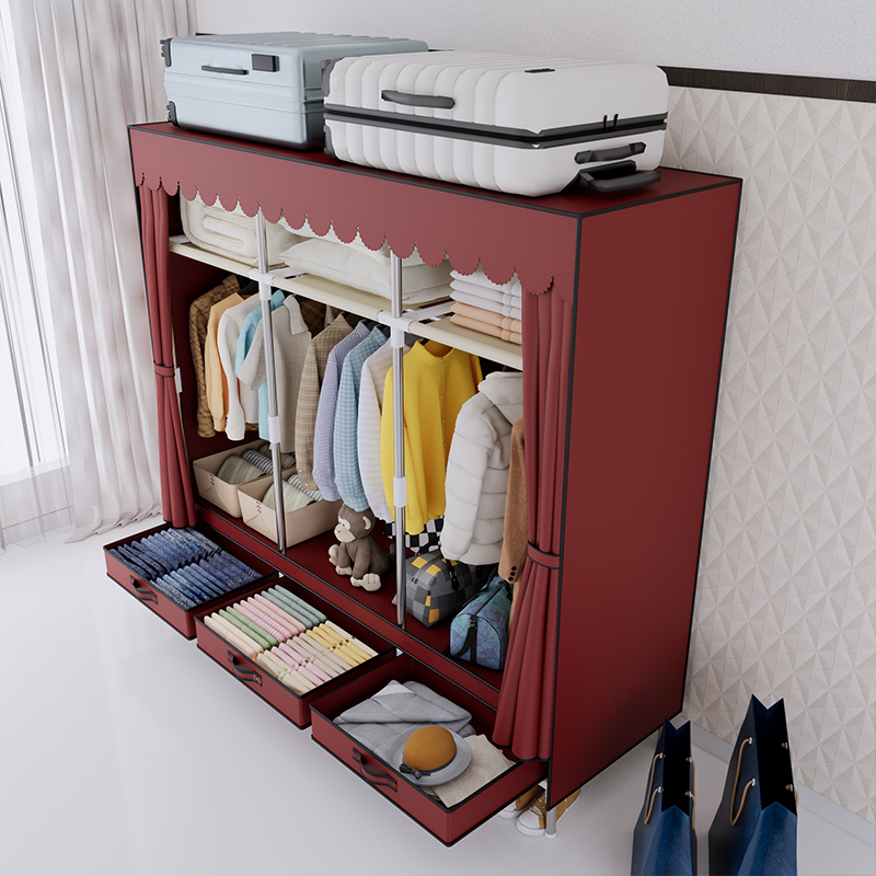 Lemari Pakaian Portabel Rangka - Wardrobe Closet Portable Fabric Cover ulasan dan harga