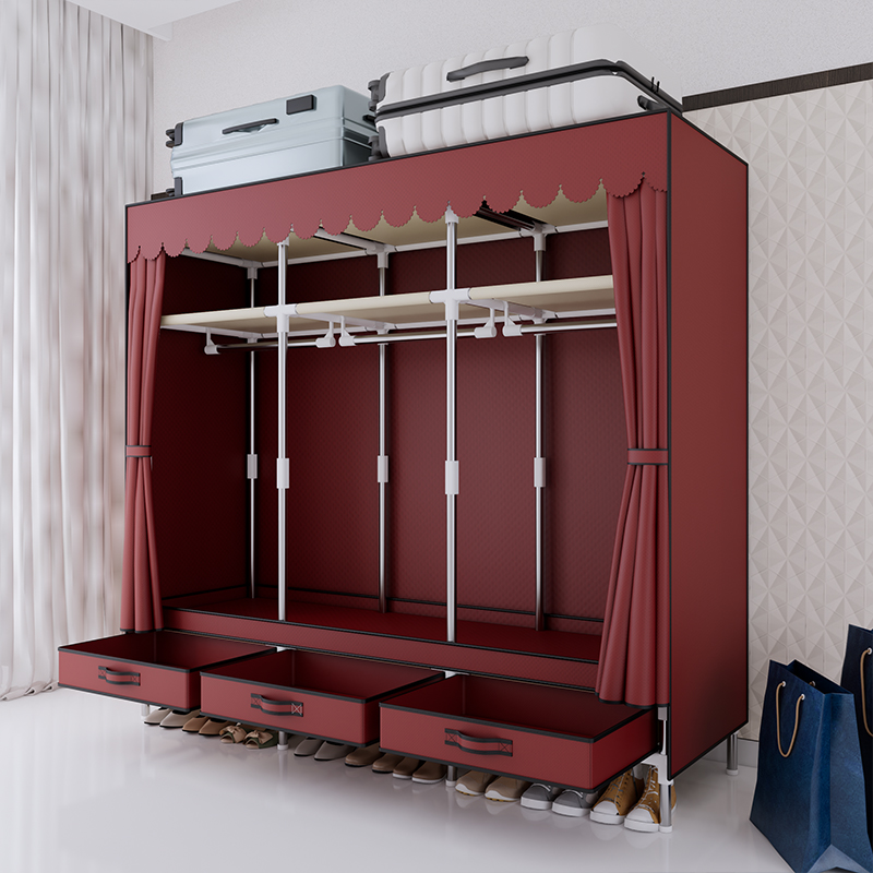 Lemari Pakaian Portabel Rangka - Wardrobe Closet Portable Fabric Cover ulasan dan harga