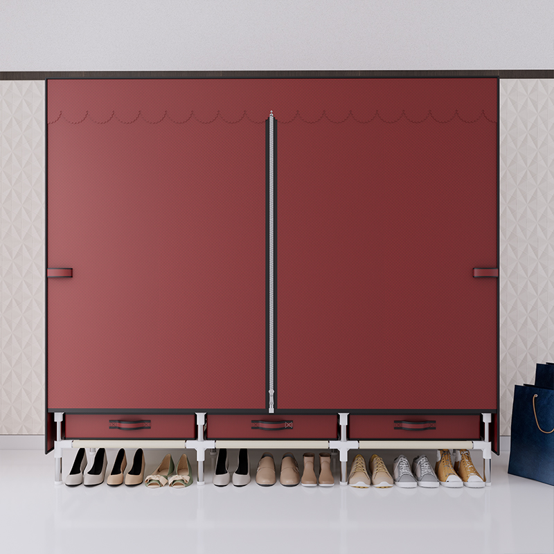 Lemari Pakaian Portabel Rangka - Wardrobe Closet Portable Fabric Cover ulasan dan harga