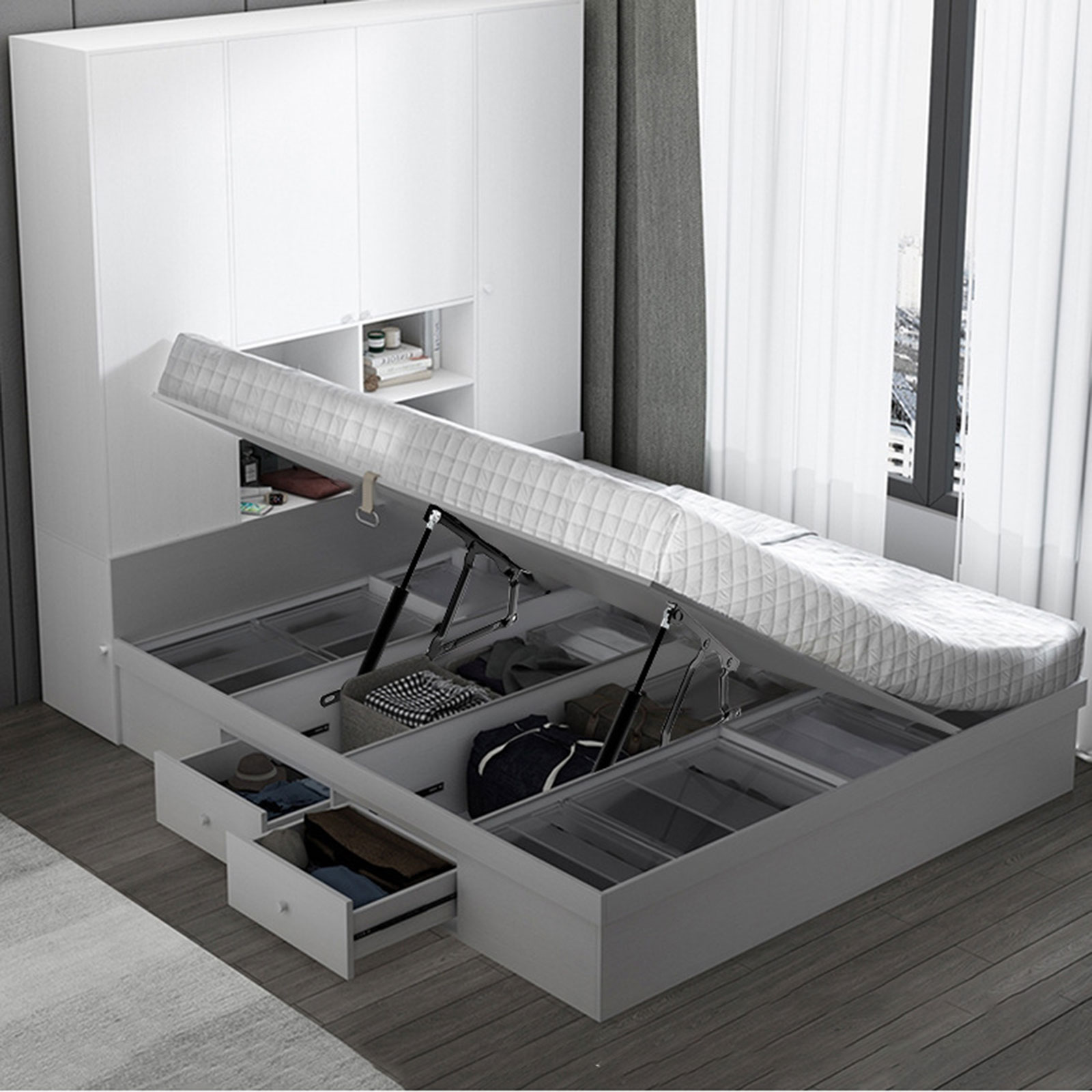 2Pcs Mekanisme Pengangkat Kasu - Gas Lift Storage Bed Hydraulic ulasan dan harga