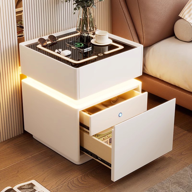 Meja Samping Tempat Tidur Pint - Solid Wood Nightstand 2 Drawers ulasan dan harga