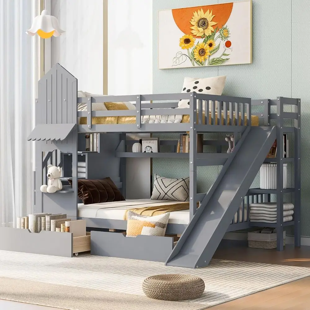 Tempat Tidur Tingkat Ukuran Pe - Bunk Bed With Stairs And Slide ulasan dan harga
