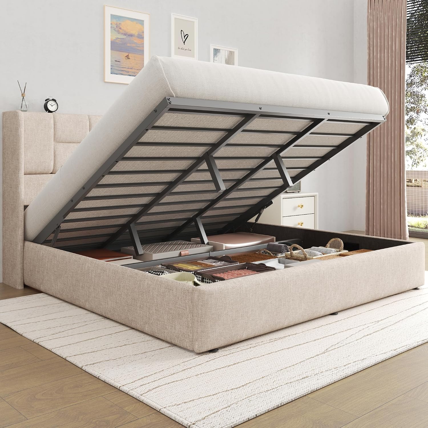 Rangka Tempat Tidur King Berla - Gas Lift Storage Bed Hydraulic ulasan dan harga