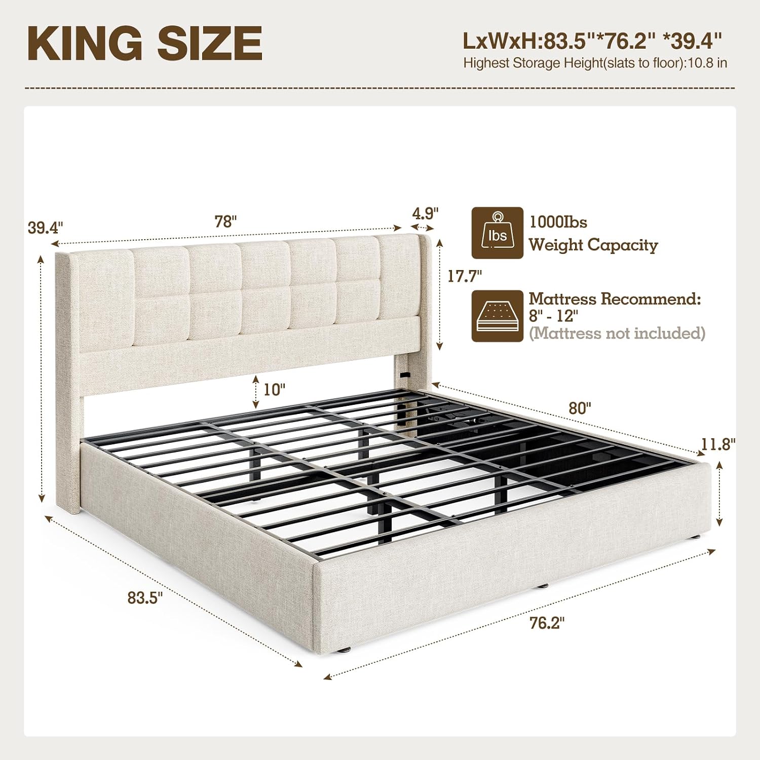 Rangka Tempat Tidur King Berla - Gas Lift Storage Bed Hydraulic ulasan dan harga