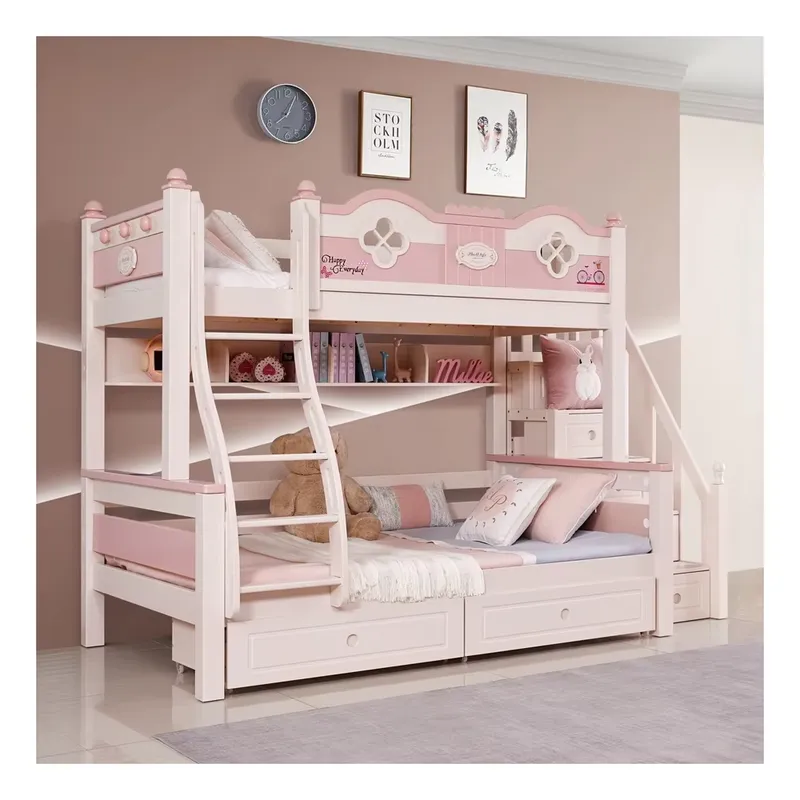 Tempat Tidur Anak Putri Mewah  - Bunk Bed With Stairs And Slide ulasan dan harga