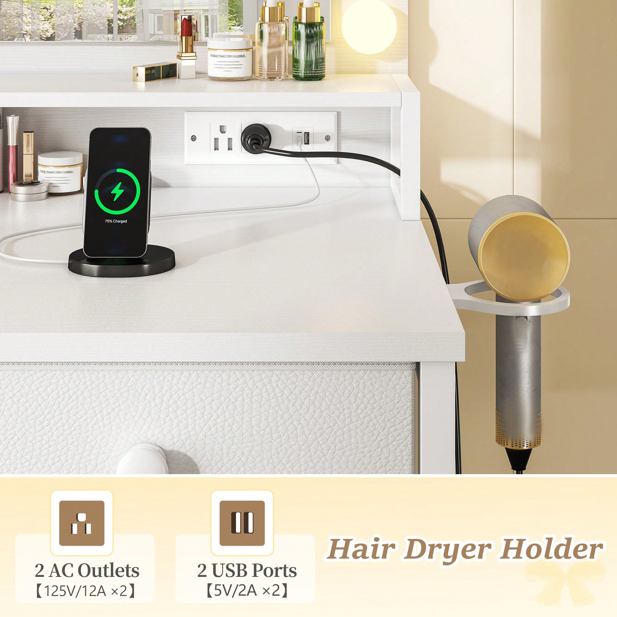 Meja Rias EnHomee Dengan Cermi - Dressing Table Vanity With Lighted Mirror ulasan dan harga