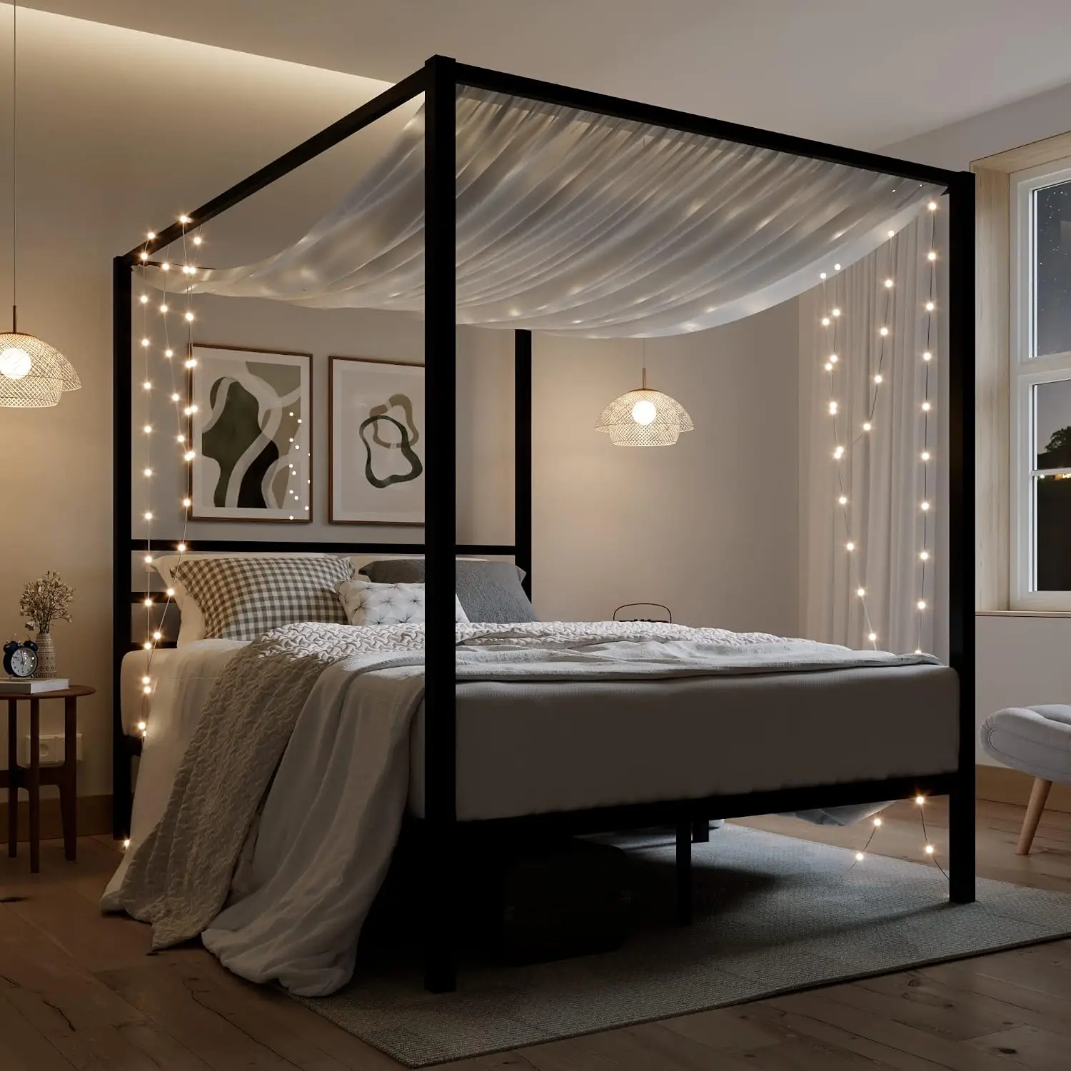 Rangka Tempat Tidur Kanopi Log - Canopy Bed Frame Metal Queen ulasan dan harga