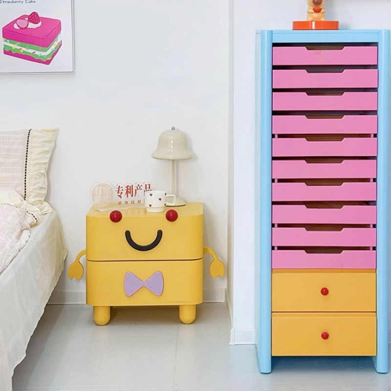 Meja Samping Tempat Tidur Kart - Solid Wood Nightstand 2 Drawers ulasan dan harga