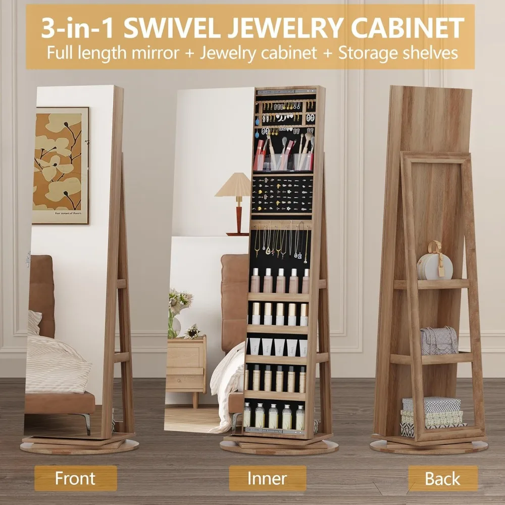 Lemari Perhiasan Besar 63 inci - Full Length Mirror Jewelry Armoire ulasan dan harga