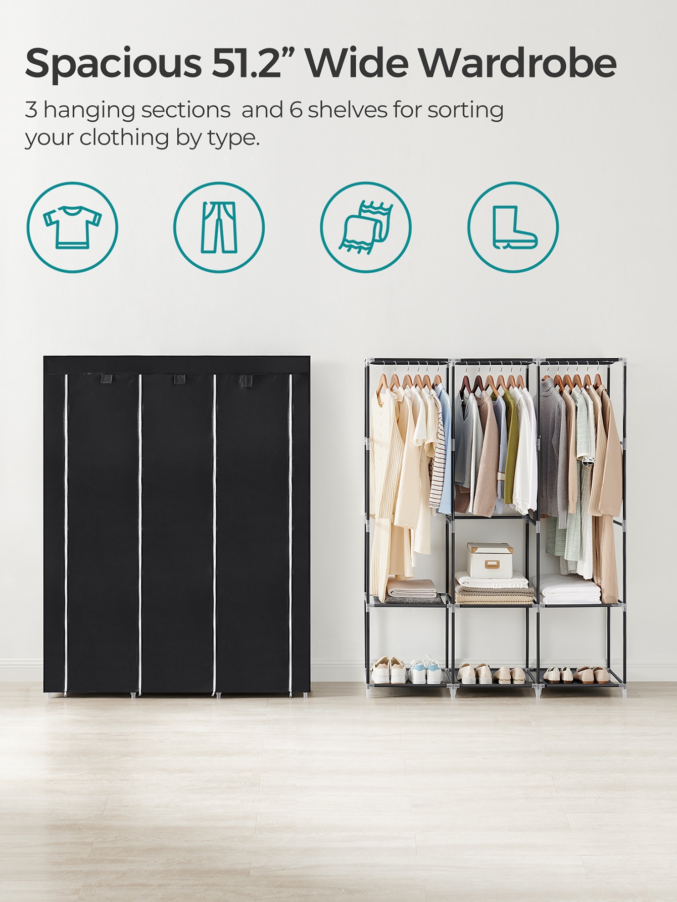 Lemari Pakaian Portabel Modern - Wardrobe Closet Portable Fabric Cover ulasan dan harga