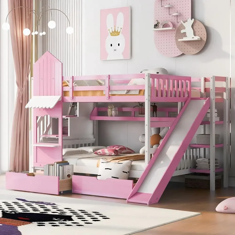 Tempat Tidur Susun Anak dengan - Bunk Bed With Stairs And Slide ulasan dan harga