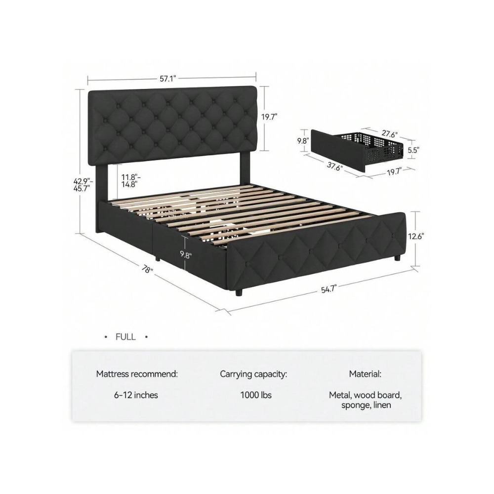 Rangka Tempat Tidur Ukuran Que - King Size Bed Frame With Storage Drawers ulasan dan harga