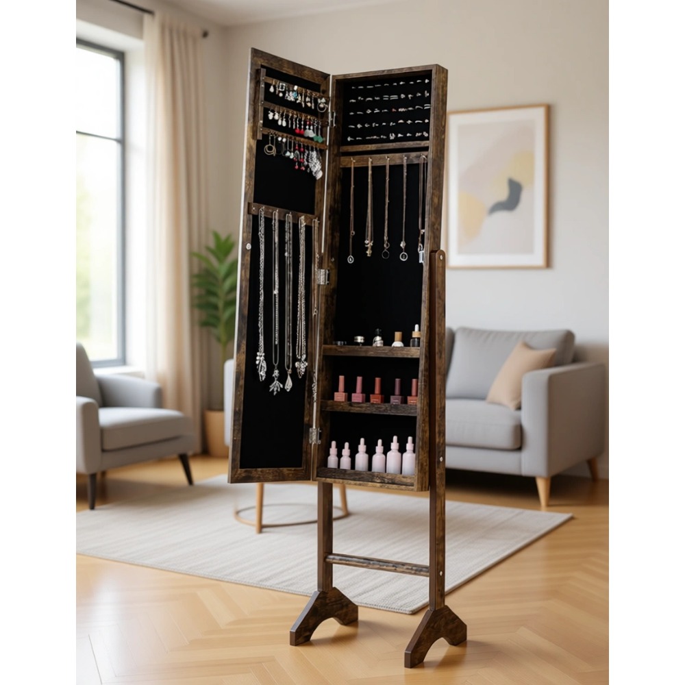 Lemari Perhiasan dengan Cermin - Full Length Mirror Jewelry Armoire ulasan dan harga