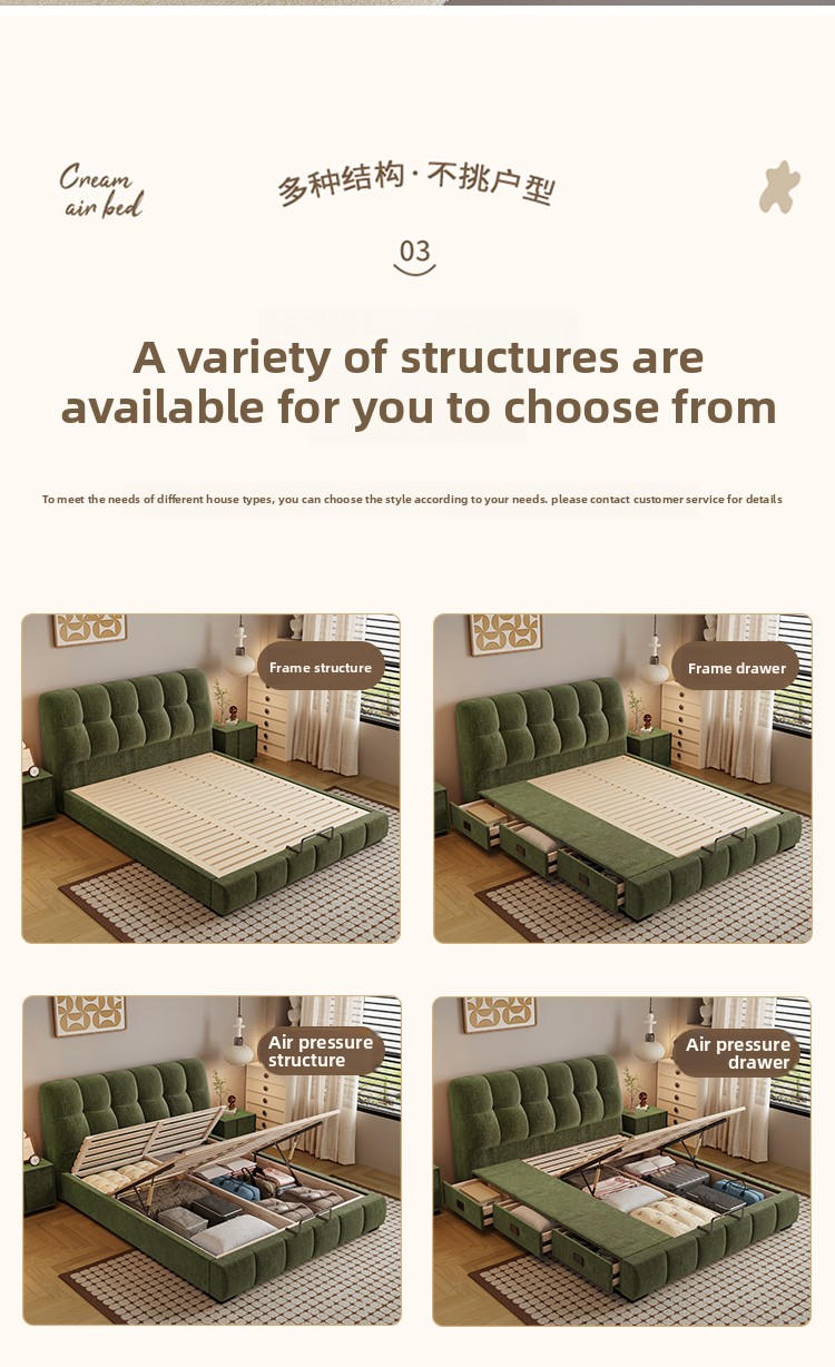 Tempat Tidur Berlapis Kain Che - Gas Lift Storage Bed Hydraulic ulasan dan harga