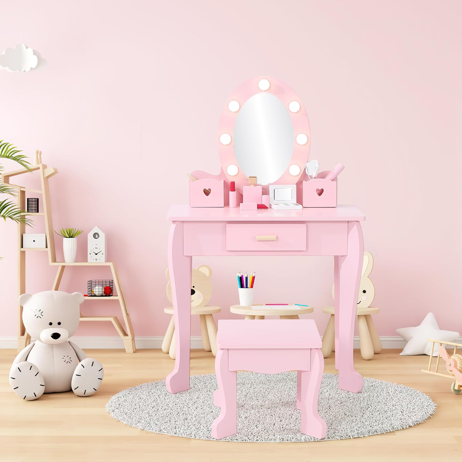 Set Meja Rias dan Kursi Anak d - Dressing Table Vanity With Lighted Mirror ulasan dan harga